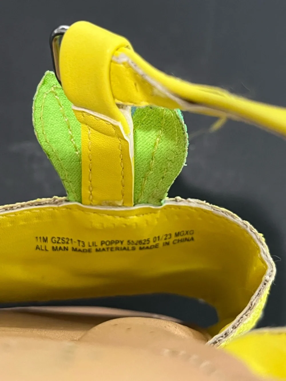 Sugar Yellow Glitter Pineapple Adjustable Straps Little Girls Open Toe Sandals